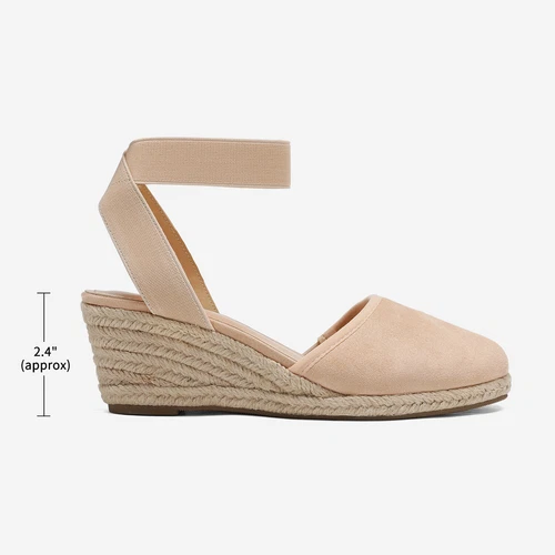 Damenschuhe Espadrilles Keilabsatz elastische Knöchelriemen eng anliegend elegante Schuhe - Bild 24 von 38