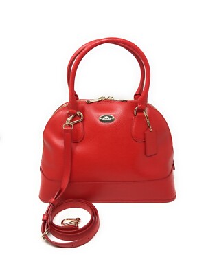 Coach Crossgrain Leather Cora Dome Satchel Crossbody: Cardinal $375  MSRP!