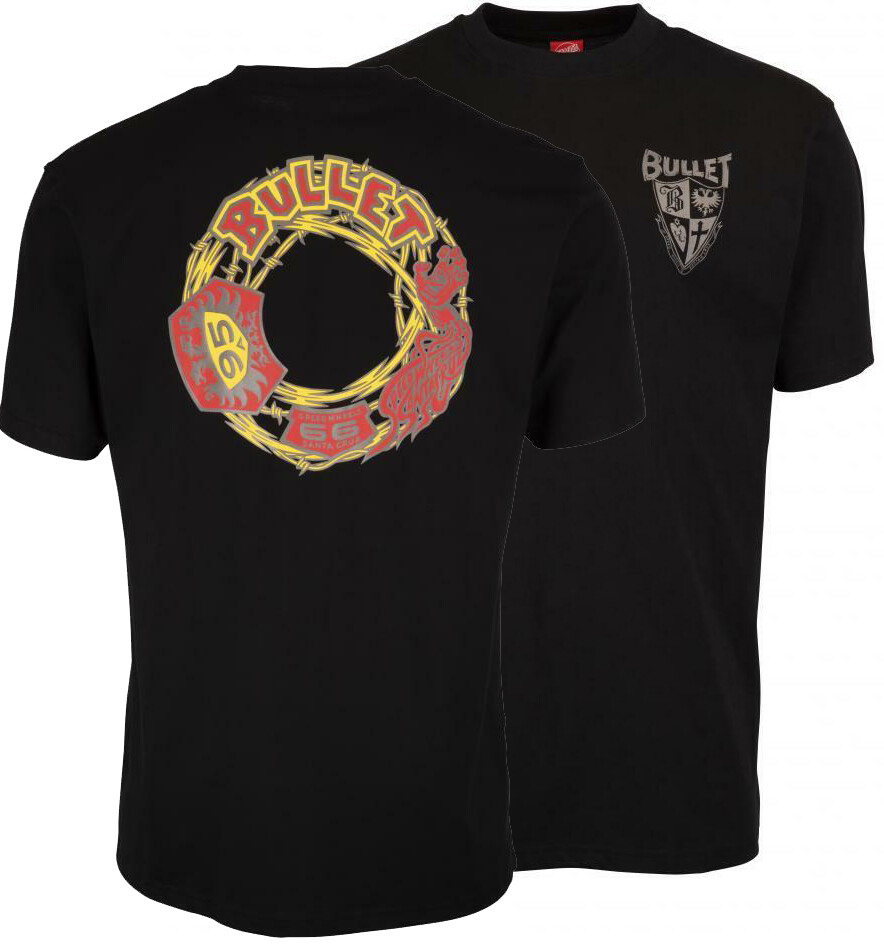 SANTA CRUZ Retro '80s design Skateboard Tee Shirt - Bullet