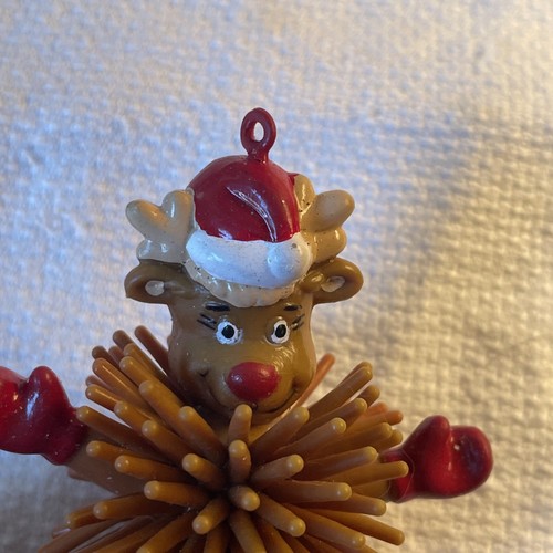 Rubber Spike Reindeer Moose Deer Christmas Ornament Figurine Toy Brown 2.5” - Picture 3 of 12