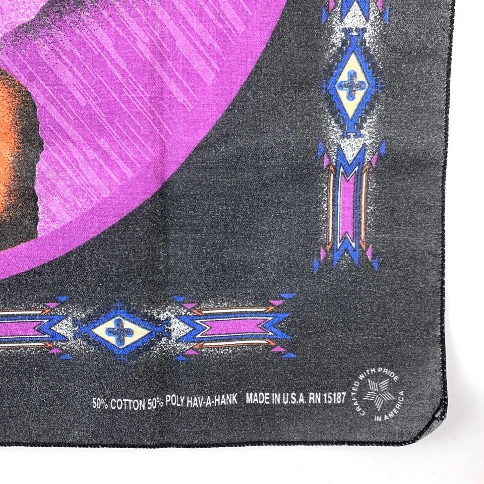 Bufanda Bandana Bailarina Tribal Vintage 15187 Hav-A-Hank 20.5" x 21.5" Hecha en EE. UU. Foto 3 de 4