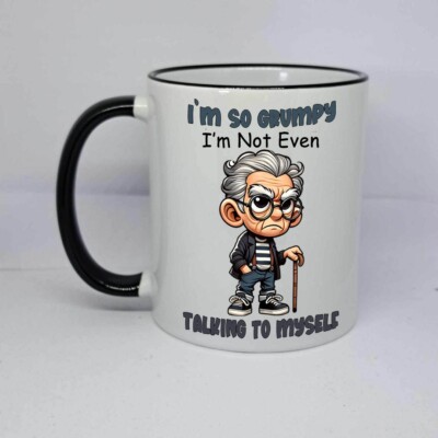 Mr Grumpy Kaffeebecher I'm grumpy Tasse Not Talking Geburtstagsgeschenk Opa Väter