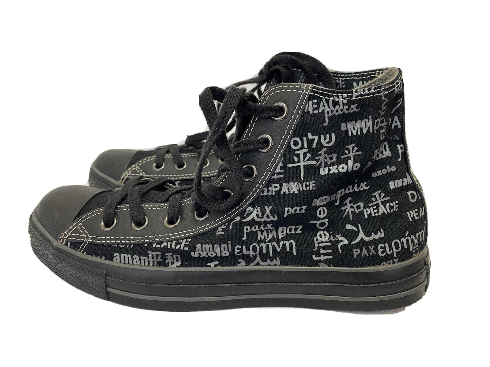 snyde Kommunisme en kreditor RARE 2004 Converse John Lennon All Star Peace HI Black Grey 1Q088 Men 9  Women 11 | eBay