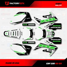 White & Green Shift Racing Graphics kit fits Honda Crf250 06-09 Crf 250 Decals