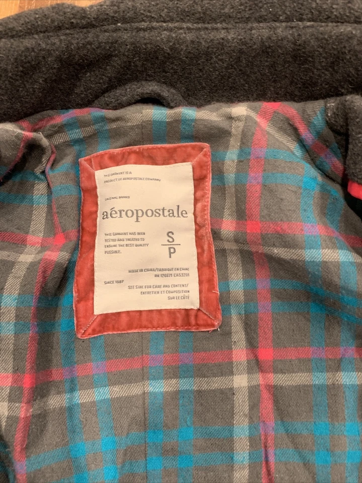 Womens Aeropostale Grey Pea Dress Coat Jacket Size Small - Image 4 of 4