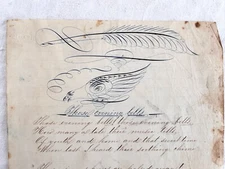 Love letter & poetry hand written 1849 in Spencerian George W. Stinson