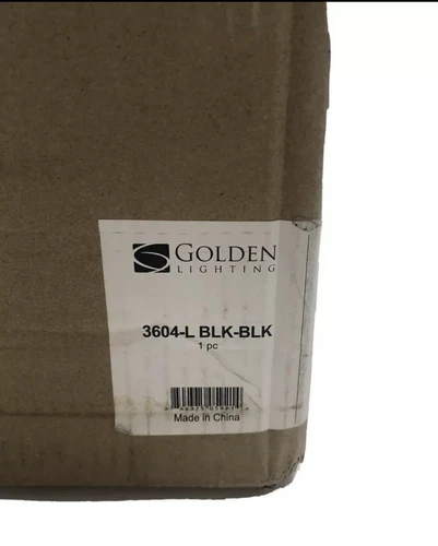 Golden Lighting 3604-L BLK-BLK Duncan 1-Light Black Pendant w/Matte Black Shade - Picture 2 of 3