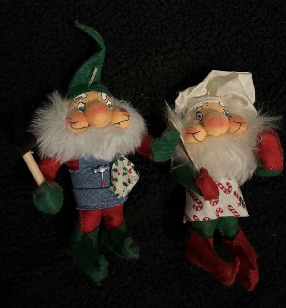 Christmas Rennoc Santakins Santas Elf Gnome Ornament  Decoration 80s Vintage