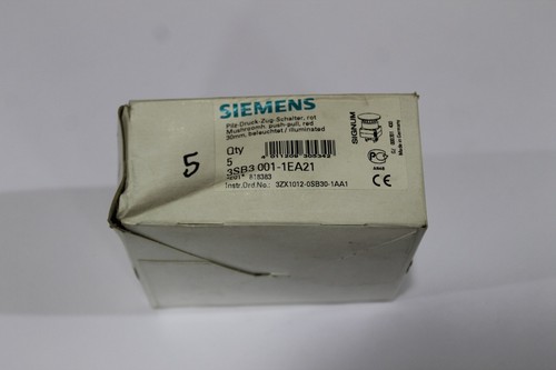 Siemens 3SB3001-1EA21, Illuminated Push Pull, 30mm, Red - Picture 3 of 7