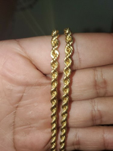 10k Hollow Gold Rope Chain | eBay