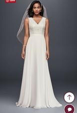 davids bridal wedding dress, size 0 preowned, altered to 5'6"