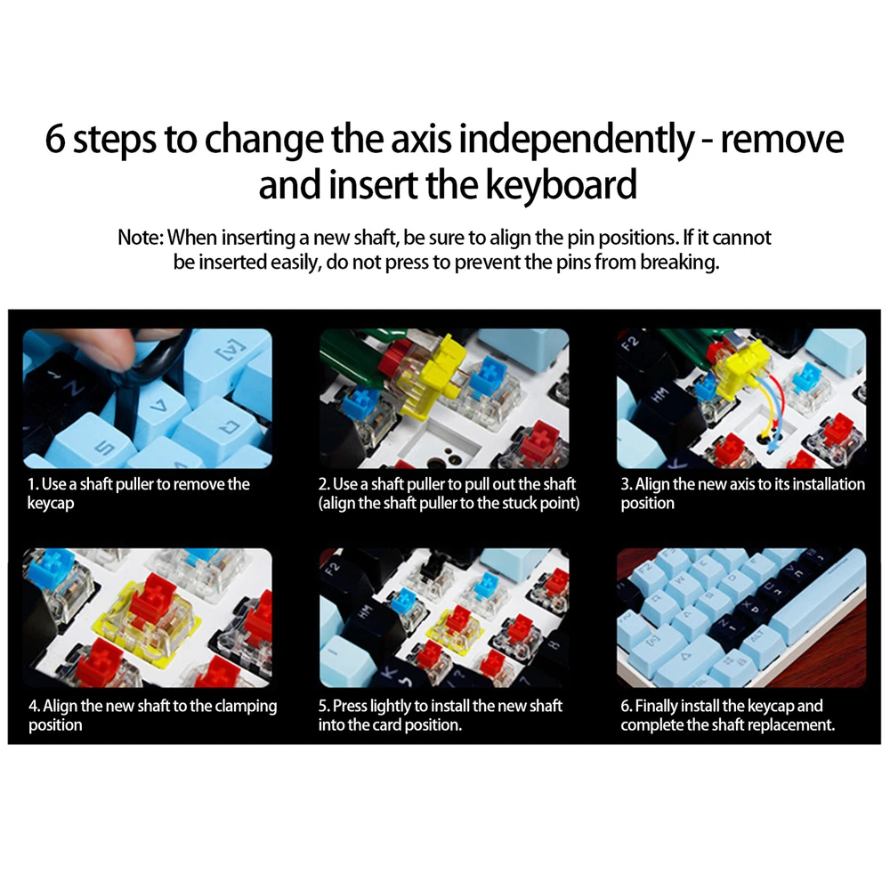 30Pcs Mechanical Keyboard Replacement Switches for DIY Keyboard Customization and Key Switch Axis Upgrade