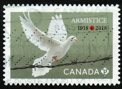 Canada sc#3131 Armistice: Dove over barbed wire, Unit from Booklet - Used