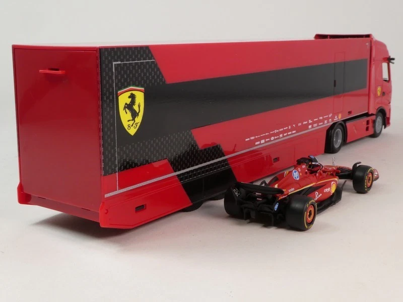 Burago Hauler Iveco S-WAY 570 + F1 Ferrari SF-24 #16 Leclerc 2024 1/43 18-36867 - Immagine 2 di 4