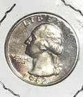 1962 US PROOF Washington SILVER Quarter! Old US Coin!
