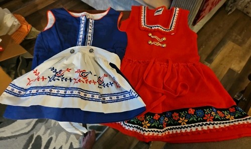 Girls German Dirndl Oktoberfest Dress Lot Sizes 92 & 98 Embroidered Beautiful 