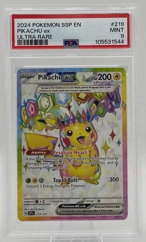 Pikachu ex 219/191 Surging Sparks Pokémon 2024 PSA 9