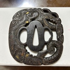Tsuba Sukashi antique vintage Japanese samurai sword katana Ancient art 2601TK
