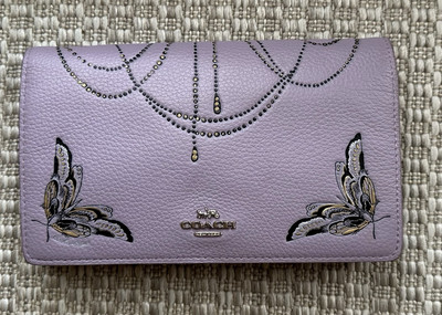 COACH LILAC PURPLE CHELSEA TATTOO FOLD OVER CROSSBODY 76770 EUC | eBay