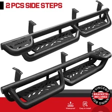 FIT 2005-2023 Toyota Tacoma Double Cab Drop Down Steps BLK Running Boards BXWQ