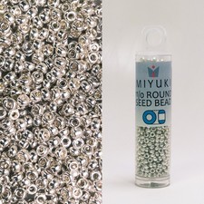 Miyuki 11/0 Seed Beads Galvanized Silver 8.5g Tube Japanese Glass