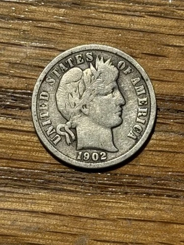 1902 Barber Dime Silver!  Nice