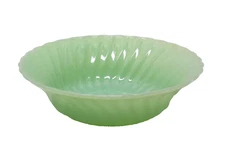 Vintage Anchor Hocking Fire King Jadeite Swirl Shell 8.5” Serving Bowl Exc. Cond