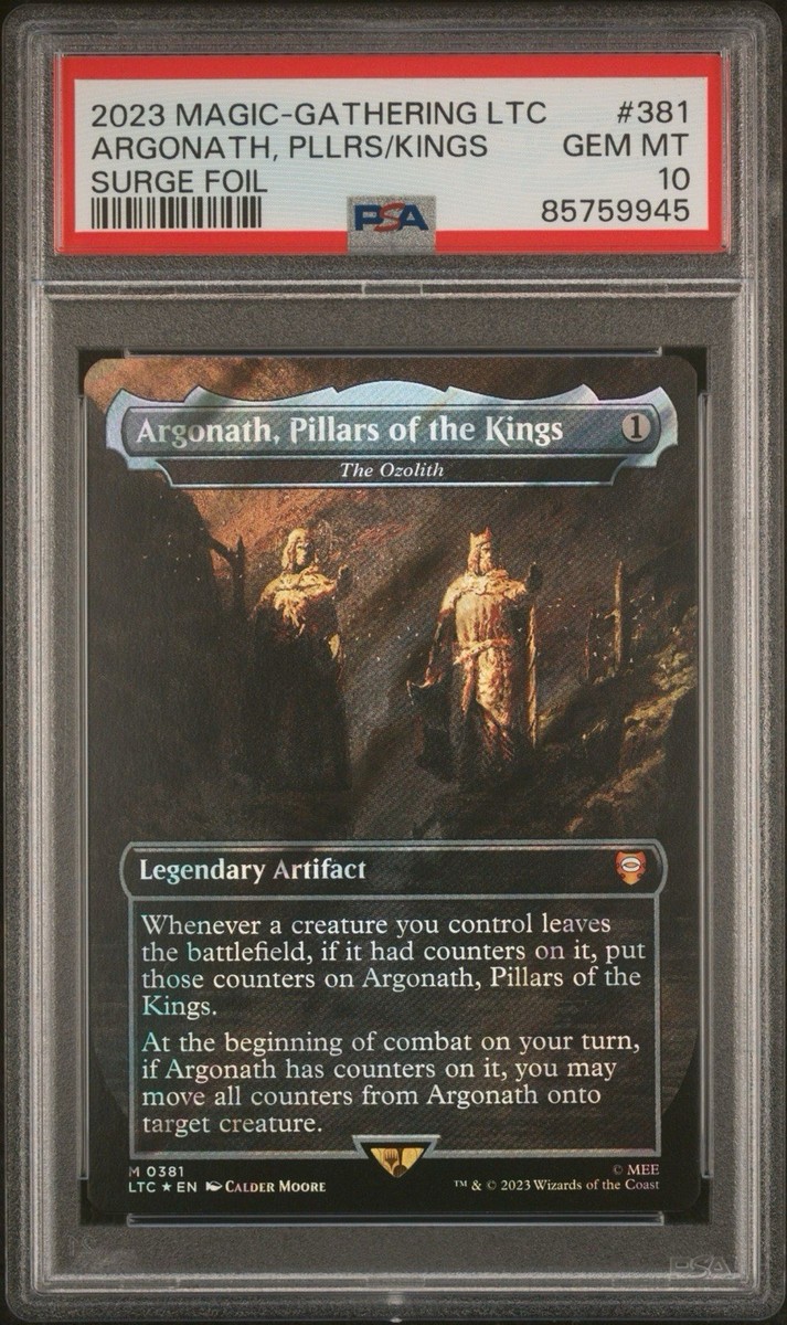 most expensive cards lotr mtg Argonath, Pillars of the Kings, M 0381, NM Surge Foil, MTG LotR Lord Rings  LTC