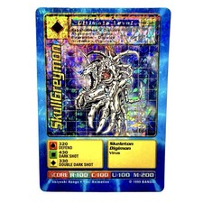 Skullgreymon Digimon Sticker Card 1st Edition Holo Bandai 1999 Rare Vintage