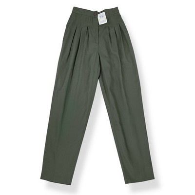 Together Pants Women Size 4 (ACTUAL 23x29) Green High Waisted Pleated Taper NWT