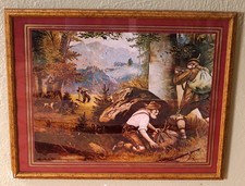 Schönes altes Wandbild mit jagdlichem Motiv