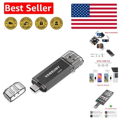 High-Speed 256GB USB C & USB 3.0 Flash Drive - Temperature Proof Keychain Drive