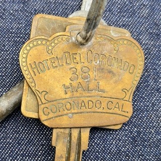 Vintage Hotel Key And Key Chain The Hotel Coronado Coronado California Brass