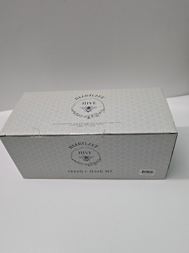 Heartland Bee Hive 3pc Glazed Ceramic Cream And Sugar Set. NIB - Picture 6 of 6