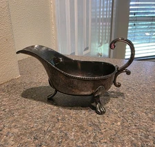 Viners Of Sheffield England Gravy Sauce Boat Creamer Silver Plate Clawfoot Tub