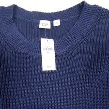 Gap Navy Crew Neck Sweater Mens XXL Knitted Pullover Cozy Preppy Cotton NWT