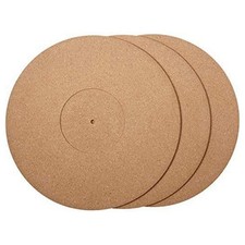 3 Pieces Cork Turntable Mats with High Fidelity for Vinyl LP Record Players2565