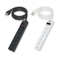 Power Strip, 6 outlets, 6FT Extension Cord, UL Listed, 2 Pack, 15A Circuit Br...