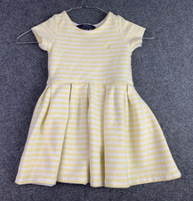 Polo Ralph Lauren Dress 3T Size 2 Toddler Yellow Striped Knit
