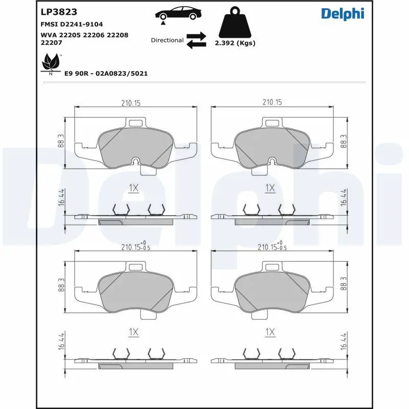 Für DELPHI LP3823 Ham pads. TT Quattro, TTS Quattro - Bild 2