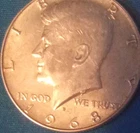 1968 Kennedy Half Dollar 50C Denver 40% Silver Coin Uncertified 0.4 Fineness