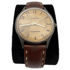 FOSSIL Authentic EC-6800 | Vintage Uhr | Recycled Paper | mit Lederarmband