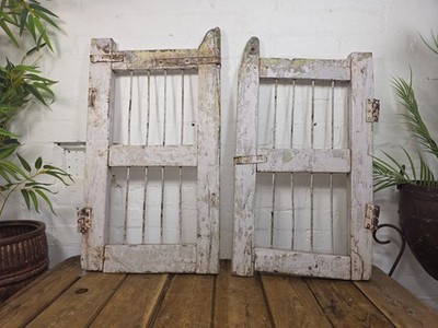 Altes Paar Vintage Altholz Indisch Holz Eisen Salontüren Fensterläden Gartentore