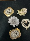 Lot Of 5 Vintage Bar Pins Brooches No Reserve Please See Photos Costume Jewelry