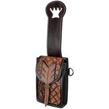 Showman Single Pommel Saddle Bag - Oak & Chev...