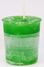 Crystal Journey Candles Abundance Reiki Charged Herbal Votive Candle Light Green