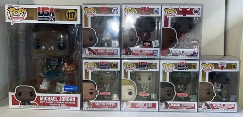 Funko Pop NBA USA lot X8 Michael Jordan Exclusives Johnson Bird Filbar’s Bait