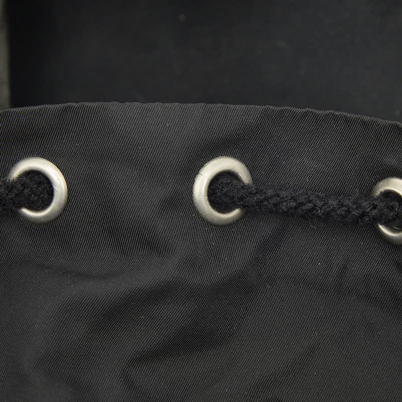 PRADA Triangle Logo Plate Mini Backpack Black Nylon Women s Used from japan thumbnail 8