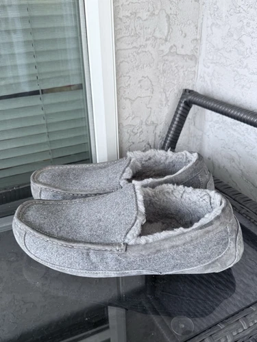 Ugg Pantofole Uomo 13 Grigio Lana Foderato in Pile S N 3233 Mocassini Scarpe 46 EU