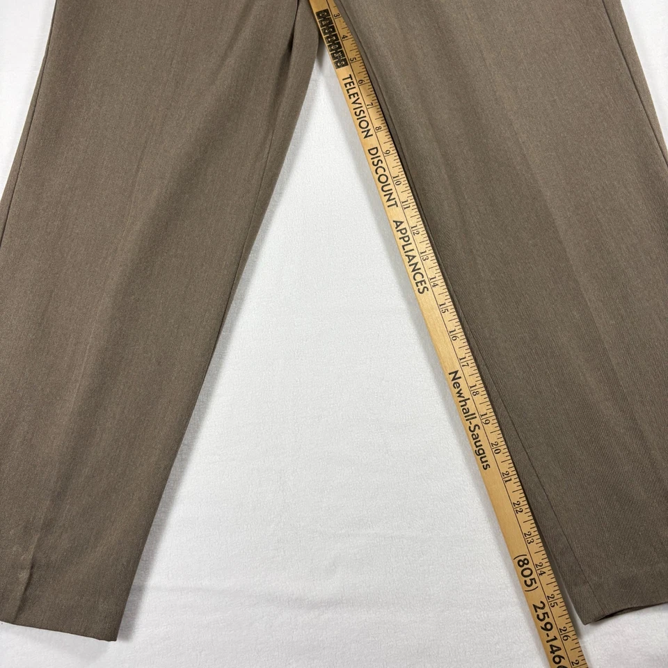 Vintage Dress Pants Womens 8P Brown High Waist Pleated Trousers Retro Minimal St - Image 3 of 4